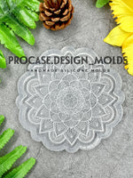 5 inch Etched mandala #2 coaster silicone mold