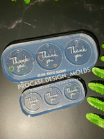 Holographic thank you tag mold(hearts)