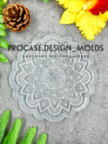 5 inch Etched mandala #2 coaster silicone mold