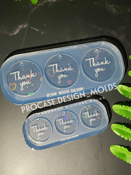 Holographic thank you tag mold(hearts)