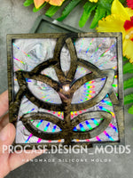 Holographic leaf coaster mold (4")